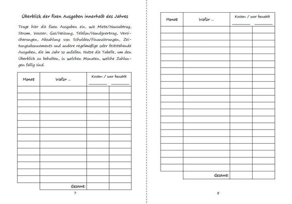 Produktbild: Haushaltsbuch zum Eintragen der Ausgaben