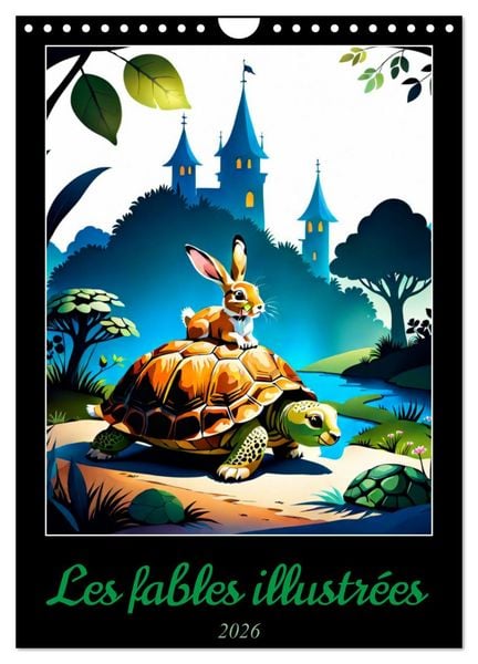 Produktbild: Les fables illustr&eacute;es (Calendrier mural 2026 DIN A4 horizontal), CALVENDO calendrier mensuel