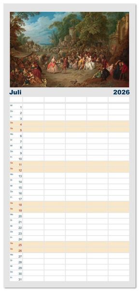 Produktbild: Familienplaner 2026 - Party Time - Das Fest in der Kunst mit 5 Spalten (Wandkalender, 21 x 45 cm) CALVENDO