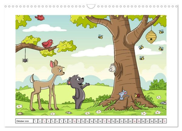 Produktbild: Der bunte Kinderkalender (Wandkalender 2026 DIN A3 quer), CALVENDO Monatskalender