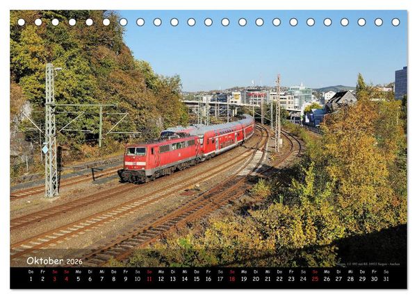 Produktbild: Eisenbahn im Kreis Siegen-Wittgenstein (Tischkalender 2026 DIN A5 quer), CALVENDO Monatskalender