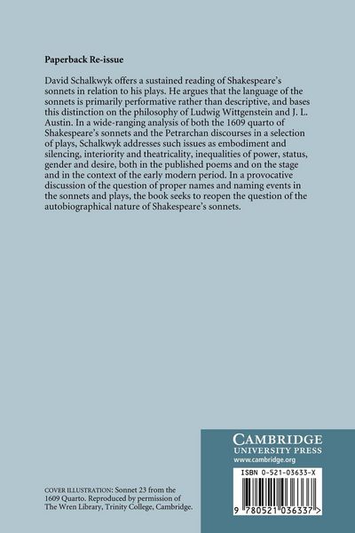 Produktbild: Speech and Performance in Shakespeare's Sonnets and Plays