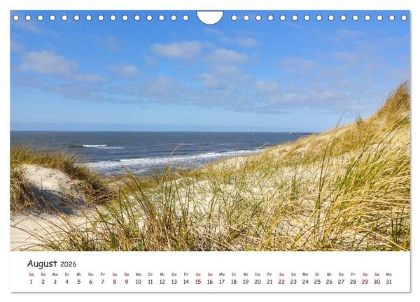 Produktbild: D&uuml;nen und Meer Nordseemomente (Wandkalender 2026 DIN A4 quer), CALVENDO Monatskalender