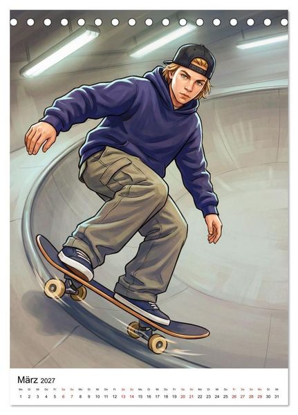 Produktbild: Level Up - Skate Vibes (Tischkalender 2027 DIN A5 hoch), CALVENDO Monatskalender