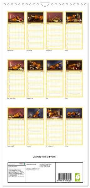 Produktbild: Familienplaner 2026 - Centralto Viola und Violino mit 5 Spalten (Wandkalender, 21 x 45 cm) CALVENDO