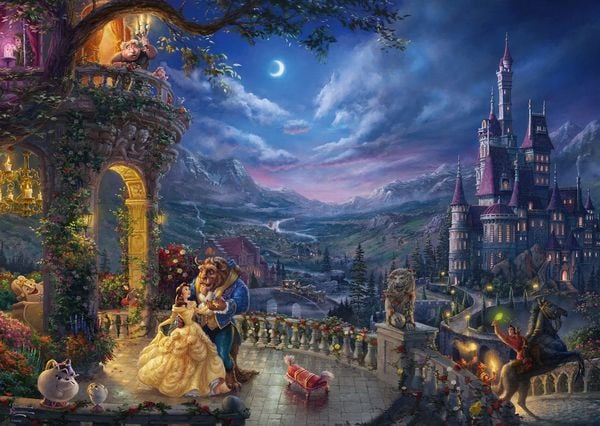 Produktbild: Puzzle Schmidt Spiele 59484 Thomas Kinkade Disney Die Sch&ouml;ne und das Biest Tanz im Mondlicht1000 Teile