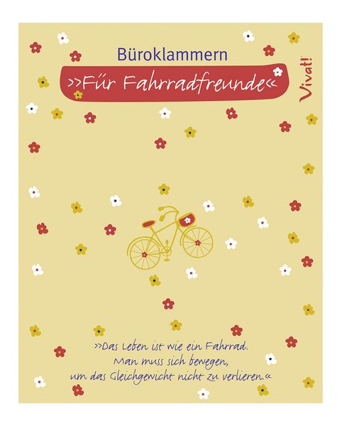 Produktbild: 4er-Set B&uuml;roklammern &raquo;Fahrradfreunde&laquo;