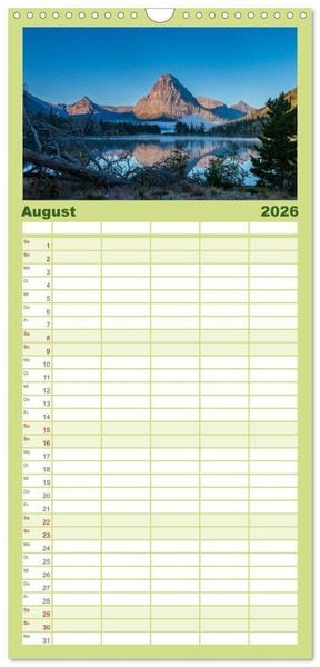Produktbild: Familienplaner 2026 - Westw&auml;rts - &Uuml;ber die Rocky Mountains zum Pazifik mit 5 Spalten (Wandkalender, 21 x 45 cm) CALVENDO