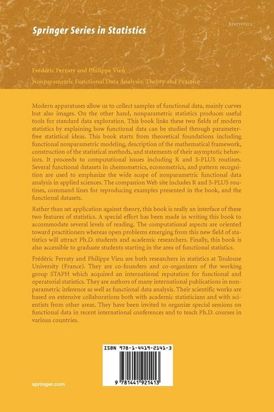 Produktbild: Nonparametric Functional Data Analysis