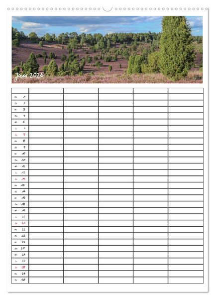 Produktbild: L&uuml;neburger Heide - Faszinierend sch&ouml;n (hochwertiger Premium Wandkalender 2026 DIN A2 hoch), Kunstdruck in Hochglanz