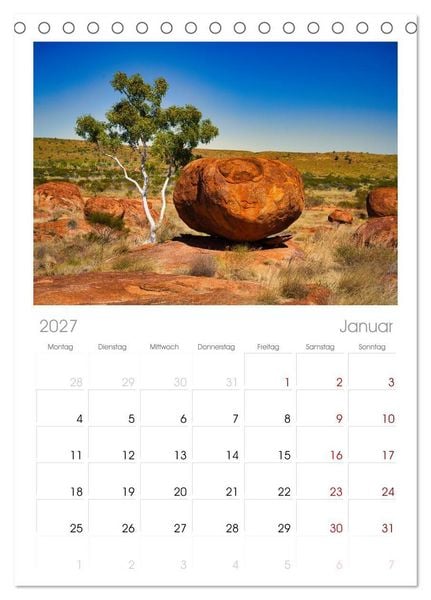 Produktbild: Tischplaner 2027 - Roadtrip durchs Outback - Australiens wilde Seele (A5 Tischkalender zum Aufstellen) CALVENDO