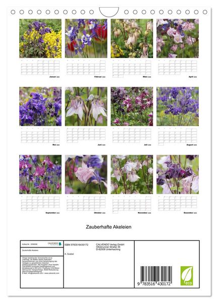 Produktbild: Zauberhafte Akeleien (Wandkalender 2026 DIN A4 hoch), CALVENDO Monatskalender