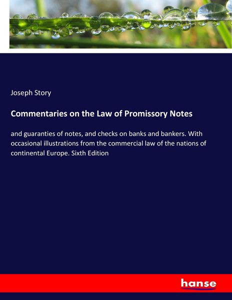 Produktbild: Commentaries on the Law of Promissory Notes