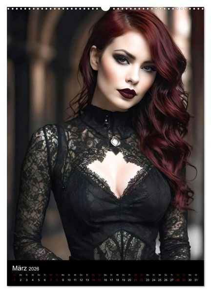 Produktbild: Wunderschöne Gothic Divas (Wandkalender 2026 DIN A2 hoch), CALVENDO Monatskalender