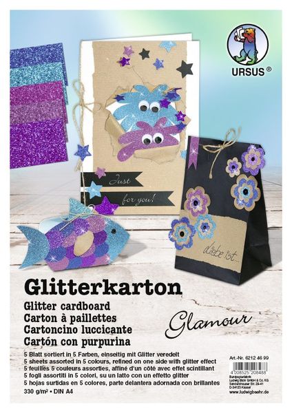 Produktbild: URSUS Spezialpapiere Glitterkarton Glamour, DIN A4