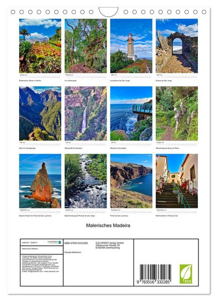 Produktbild: Malerisches Madeira (Wandkalender 2026 DIN A4 hoch), CALVENDO Monatskalender