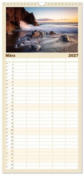 Produktbild: Familienplaner 2027 - Land. Licht. Meer. mit 5 Spalten (Wandkalender, 21 x 45 cm) CALVENDO