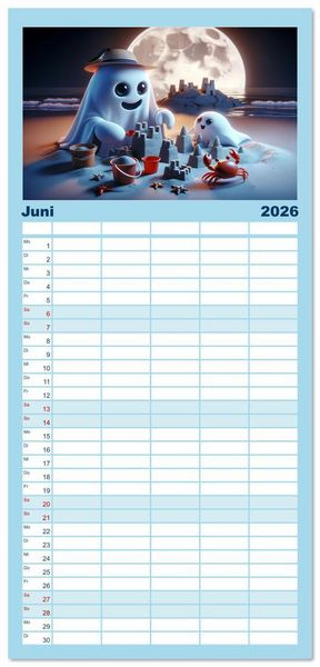 Produktbild: Familienplaner 2026 - Spuk und Spiel: Ein Jahr mit kleinen Plagegeistern mit 5 Spalten (Wandkalender, 21 x 45 cm) CALVENDO