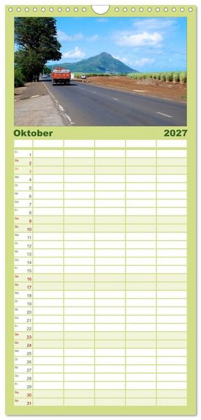 Produktbild: Familienplaner 2027 - Mauritius mit 5 Spalten (Wandkalender, 21 x 45 cm) CALVENDO