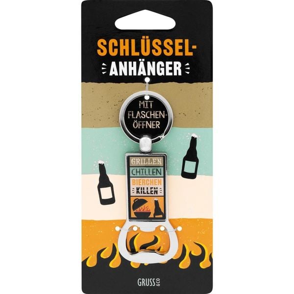 Produktbild: GRUSS & CO Flaschen&ouml;ffner Motiv "Grillen, Chillen, Bierchen killen"
