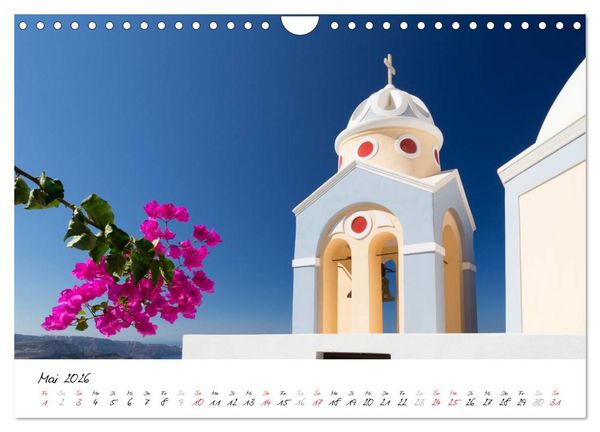 Produktbild: Santorini - Fotogene Sch&ouml;nheit (Wandkalender 2026 DIN A4 quer), CALVENDO Monatskalender