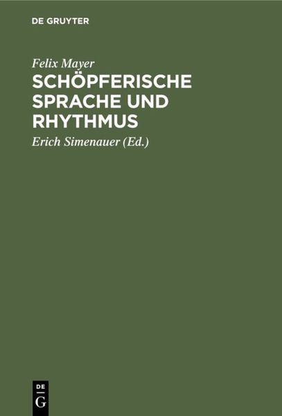Produktbild: Sch&ouml;pferische Sprache und Rhythmus