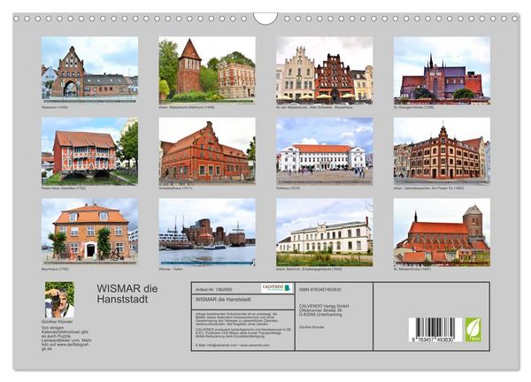 Produktbild: WISMAR die Hanststadt (Wandkalender 2026 DIN A3 quer), CALVENDO Monatskalender