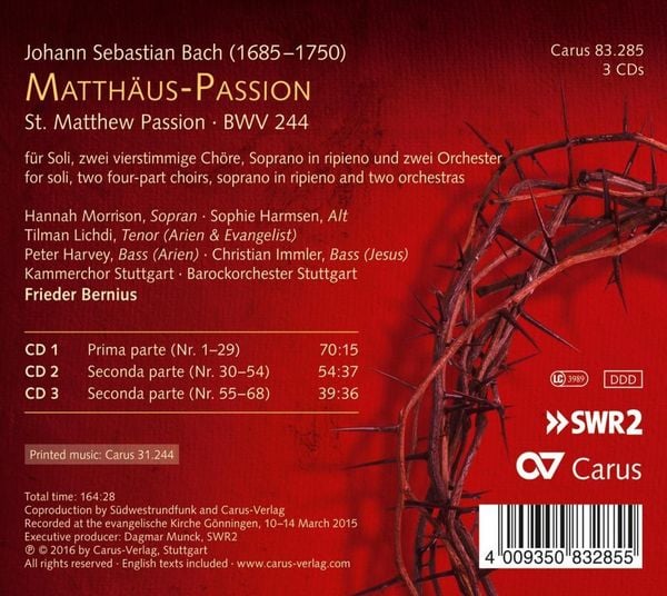Produktbild: Matth&auml;us Passion BWV 244