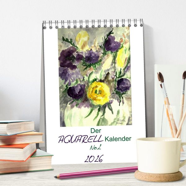 Produktbild: Der Aquarell-Kalender No.2 (Tischkalender 2026 DIN A5 hoch), CALVENDO Monatskalender
