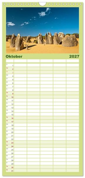 Produktbild: Familienplaner 2027 - Australien mit 5 Spalten (Wandkalender, 21 x 45 cm) CALVENDO