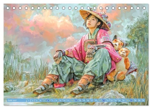Produktbild: Japanische Figuren - Im Anime-Stil (Tischkalender 2027 DIN A5 quer), CALVENDO Monatskalender