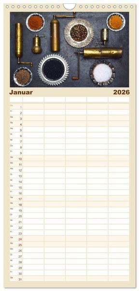 Produktbild: Familienplaner 2026 - K&uuml;chenutensilien mit 5 Spalten (Wandkalender, 21 x 45 cm) CALVENDO