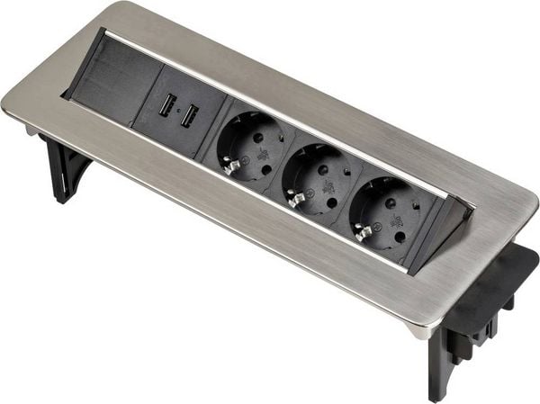 Brennenstuhl 1396200113 Tischsteckdose 3fach Silber, Schwarz Schutzkontakt 1St.