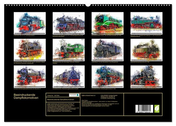 Produktbild: Beeindruckende Dampflokomotiven (hochwertiger Premium Wandkalender 2026 DIN A2 quer), Kunstdruck in Hochglanz