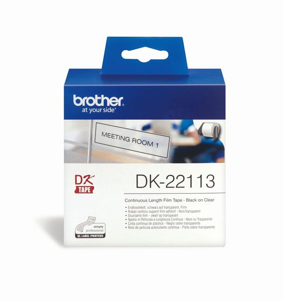Brother DK-22113 Etiketten Rolle 62 mm x 15.24 m Folie Transparent 1 St. Permanent haftend DK22113 Universal-Etiketten