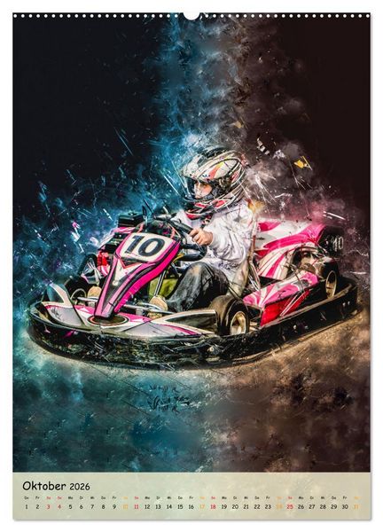 Produktbild: Gokart spektakul&auml;r (Wandkalender 2026 DIN A2 hoch), CALVENDO Monatskalender