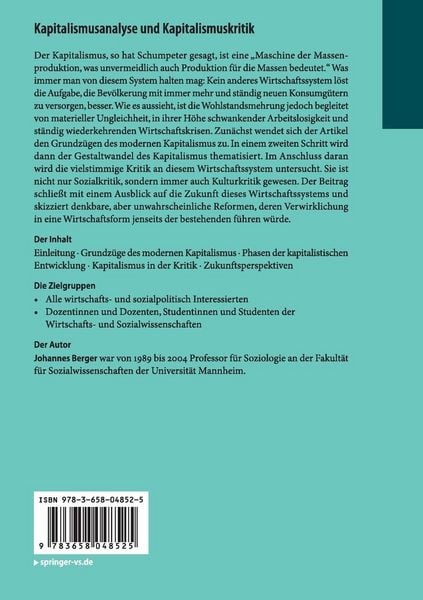 Produktbild: Kapitalismusanalyse und Kapitalismuskritik