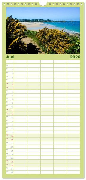 Produktbild: Familienplaner 2026 - Die Sch&ouml;nheit der Bretagne mit 5 Spalten (Wandkalender, 21 x 45 cm) CALVENDO