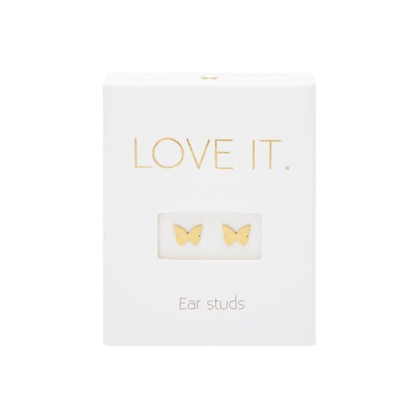 Produktbild: Ohrstecker - "Love it." vergoldet - Schmetterling