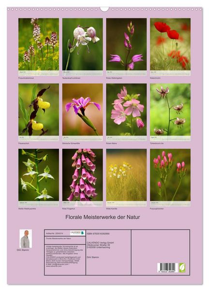 Produktbild: Florale Meisterwerke der Natur (Wandkalender 2026 DIN A2 hoch), CALVENDO Monatskalender