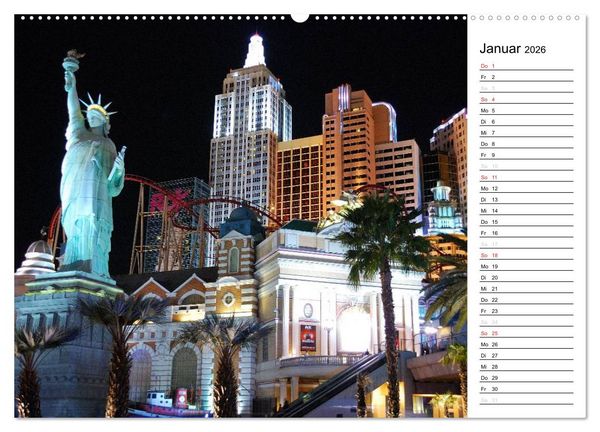 Produktbild: LAS VEGAS - by night (hochwertiger Premium Wandkalender 2026 DIN A2 quer), Kunstdruck in Hochglanz