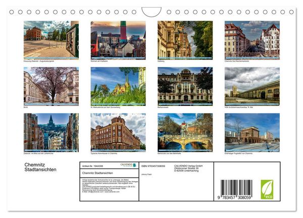 Produktbild: Chemnitz Stadtansichten (Wandkalender 2026 DIN A4 quer), CALVENDO Monatskalender