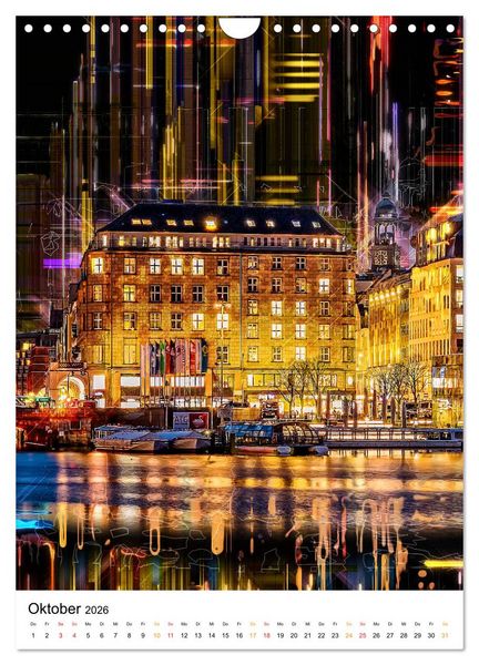 Produktbild: Hamburg bunte Stadt (Wandkalender 2026 DIN A4 hoch), CALVENDO Monatskalender