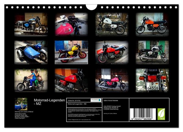 Produktbild: Motorrad-Legenden - MZ (Wandkalender 2026 DIN A4 quer), CALVENDO Monatskalender