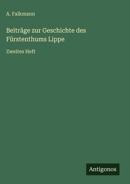 Produktbild: Beitr&auml;ge zur Geschichte des F&uuml;rstenthums Lippe