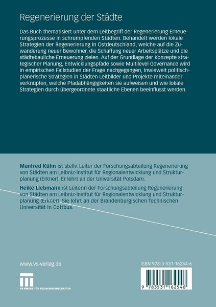 Produktbild: Regenerierung der St&auml;dte
