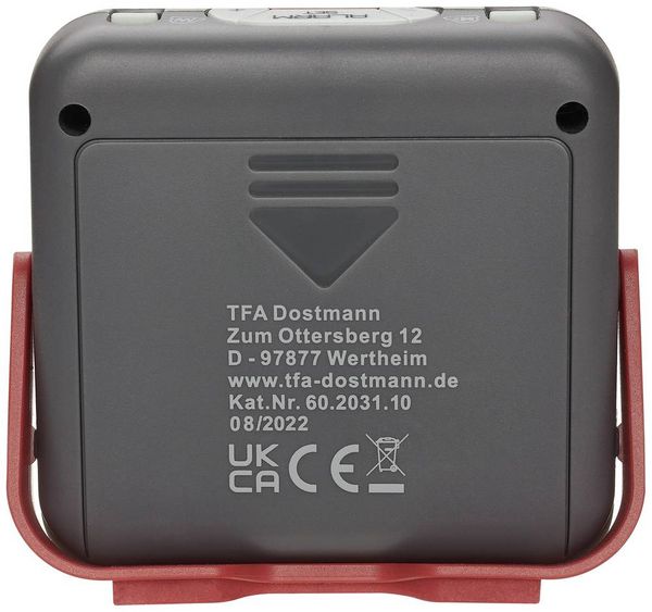 Produktbild: TFA Dostmann 60.2031.10 Quarz Wecker Grau Alarmzeiten 1 Vibrationsalarm, Extra lauter Weckton