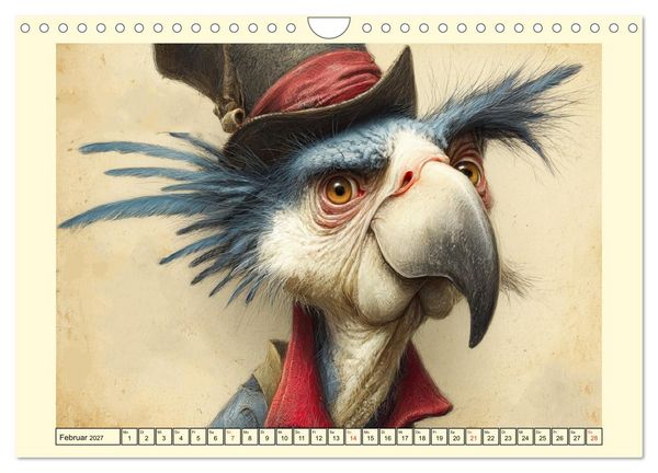 Produktbild: Schr&auml;ge V&ouml;gel. Skurrile Portraits mit Charakter und Charme (Wandkalender 2027 DIN A4 quer), CALVENDO Monatskalender