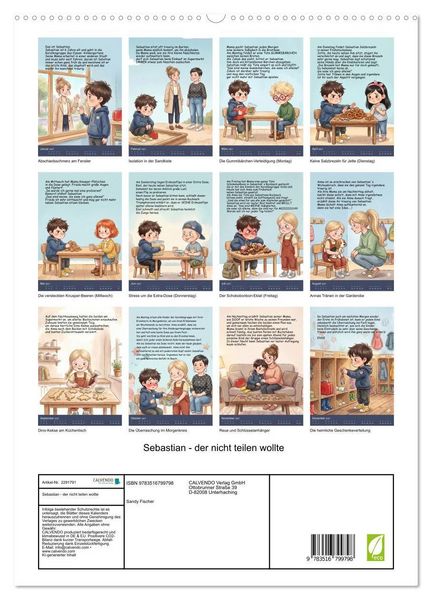 Produktbild: Sebastian - der nicht teilen wollte (hochwertiger Premium Wandkalender 2027 DIN A2 hoch), Kunstdruck in Hochglanz