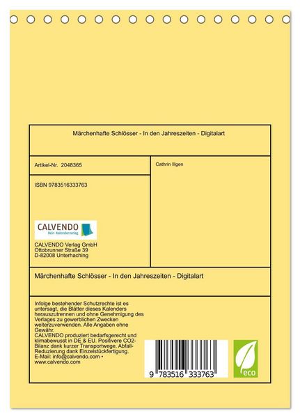 Produktbild: M&auml;rchenhafte Schl&ouml;sser - In den Jahreszeiten - Digitalart (Tischkalender 2026 DIN A5 hoch), CALVENDO Monatskalender